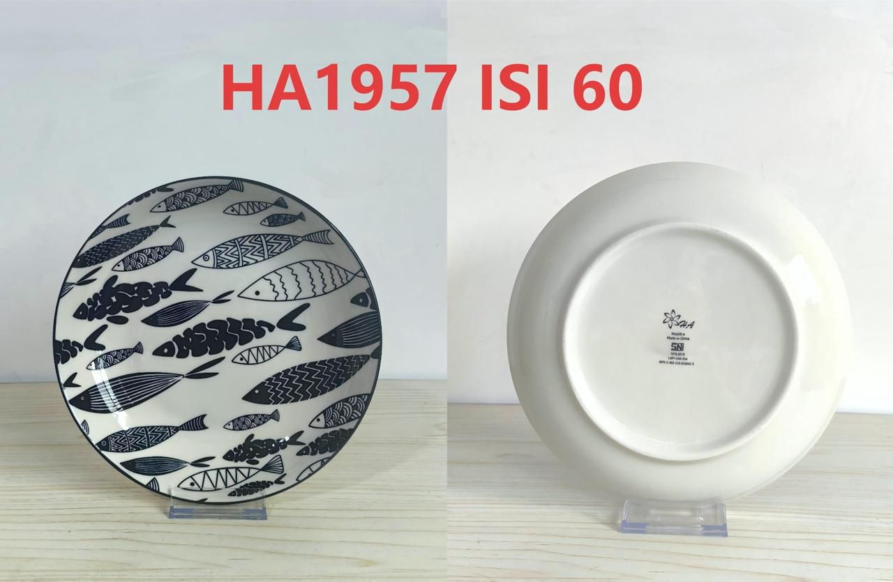 Piring Keramik 8"in HA 1957 (60pcs)