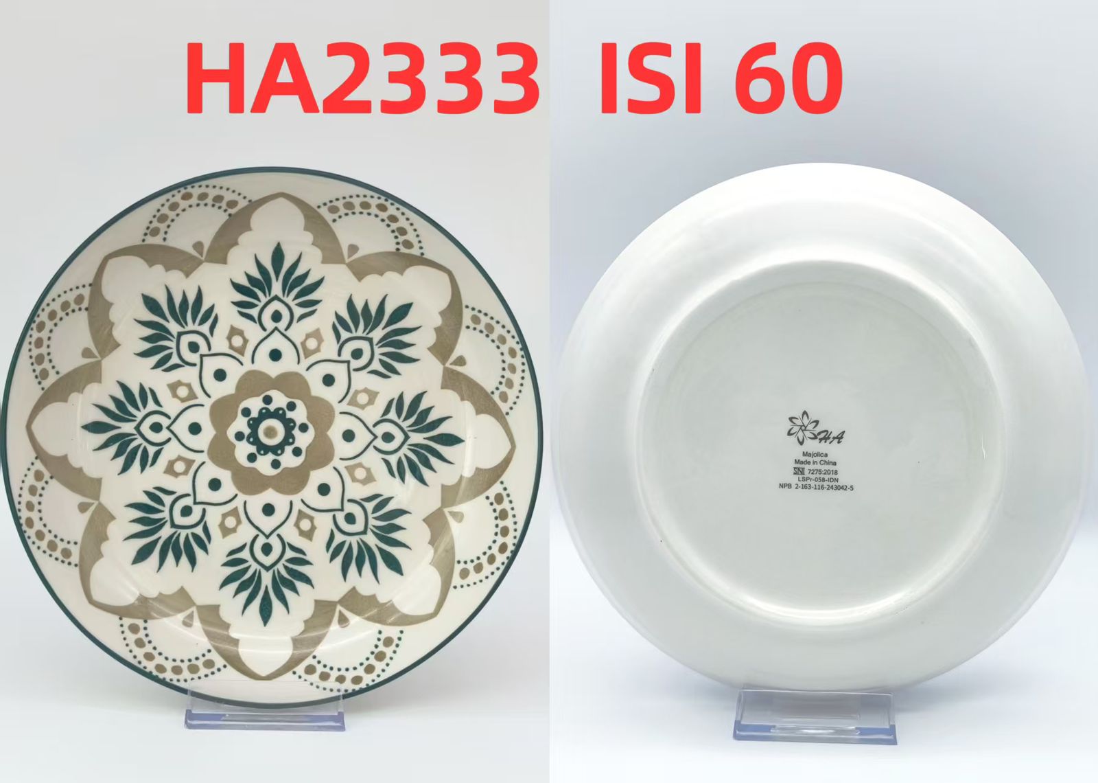 Piring Keramik 8"in HA2333 (60pcs)