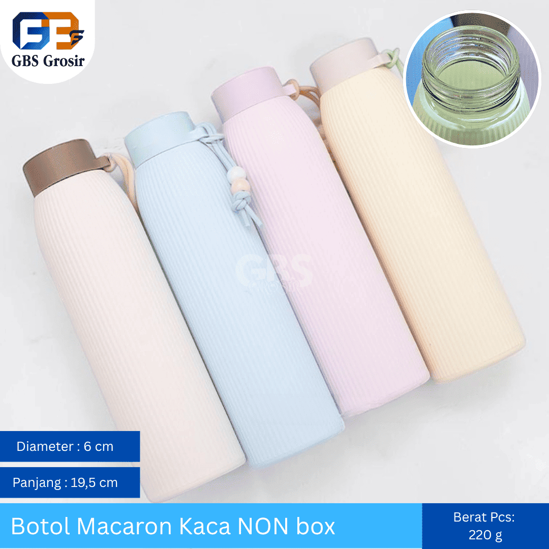 Botol Macaron Kaca NON box (80pcs)
