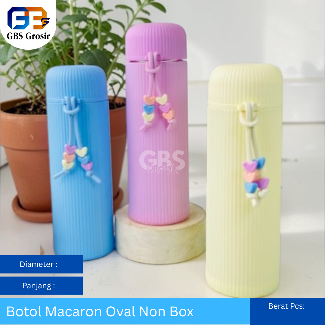 Botol Macaron Oval Kaca NON box (80pcs)