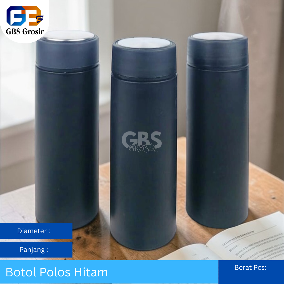 Botol Polos Hitam Kaca NON Box (80pcs)
