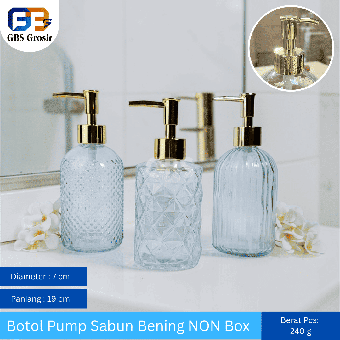 Botol Pump Sabun Bening NON Box (48pcs)