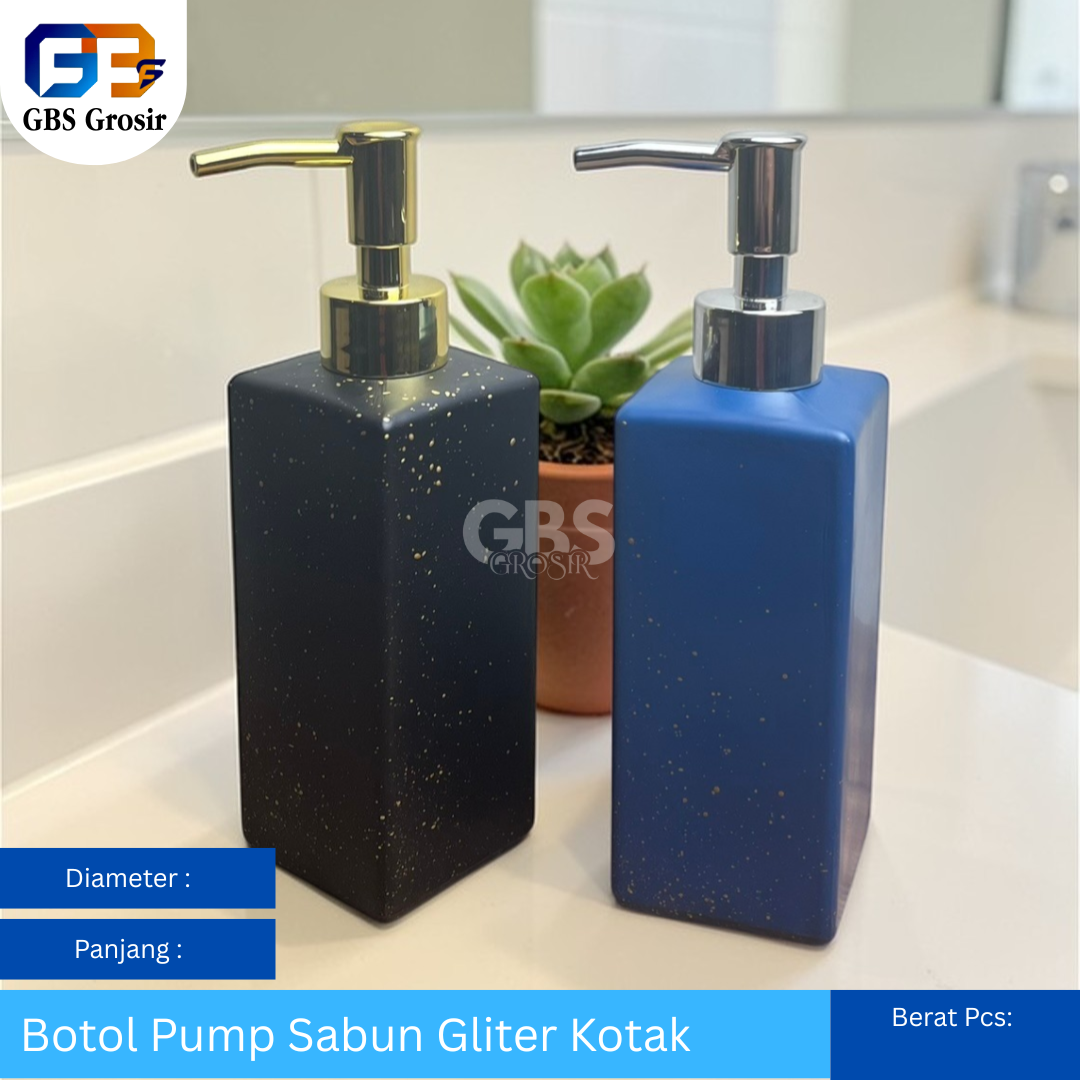 Botol Pump Sabun Gliter Kotak (48pcs)