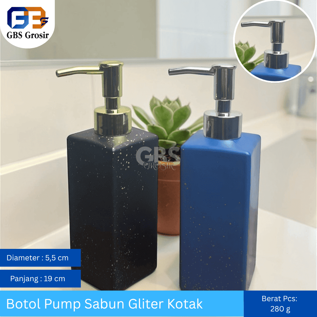 Botol Pump Sabun Gliter Kotak NON Box (48pcs)