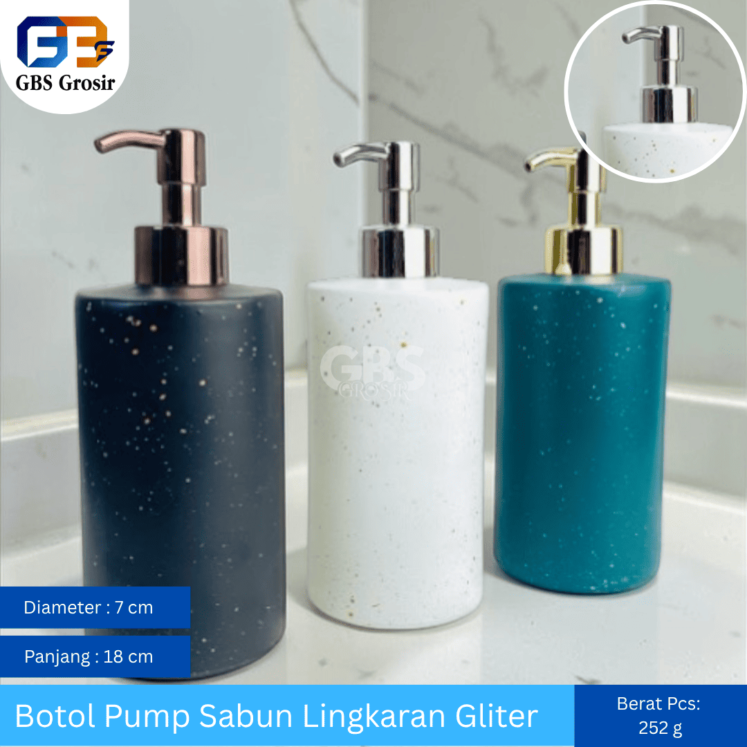 Botol Pump Sabun Lingkaran Gliter (70pcs)