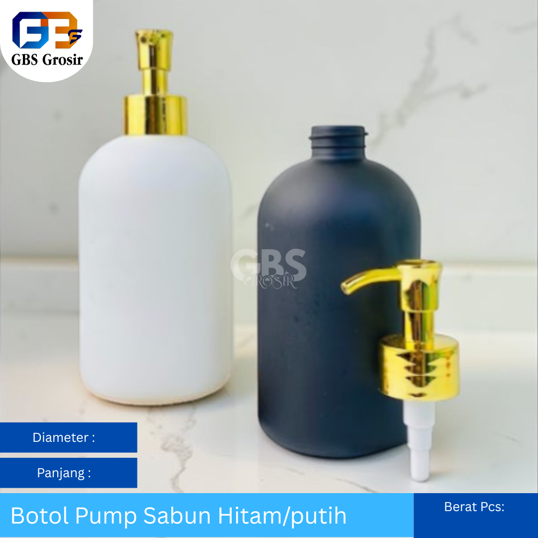 Botol Pump Sabun Hitam & Putih (48pcs)