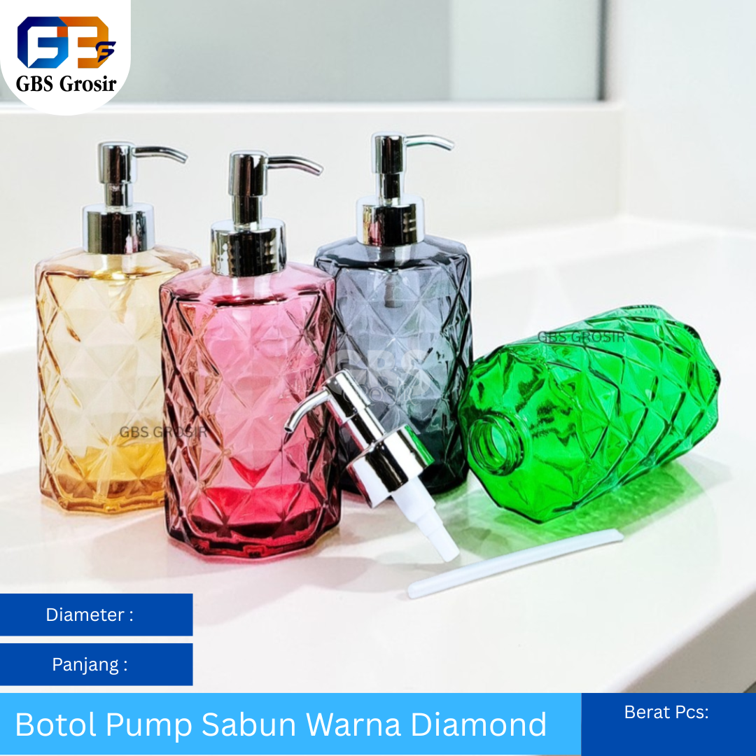Botol Pump Sabun Warna Diamond NON Box (48pcs)