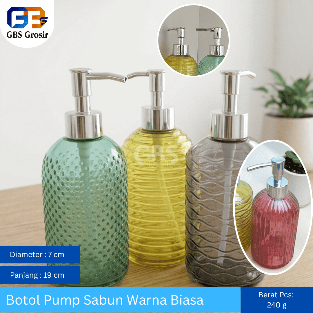 Botol Pump Sabun Warna Biasa NON Box (48pcs)