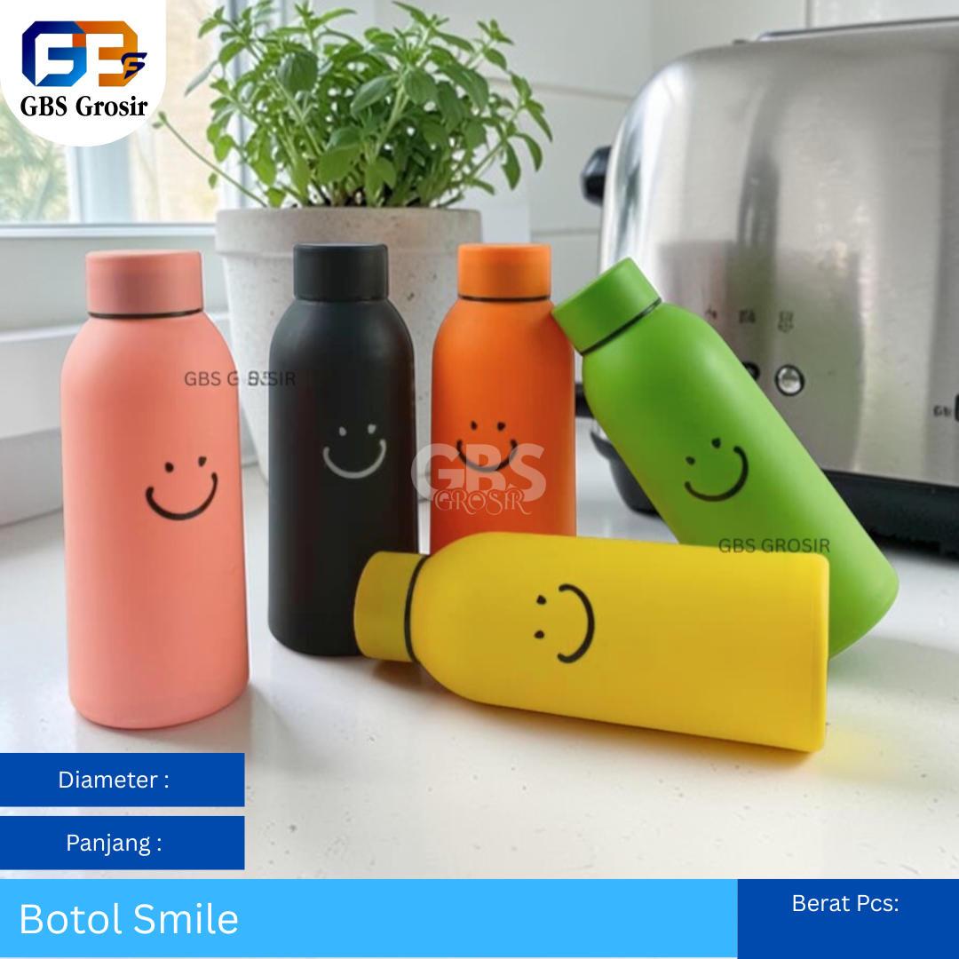 Botol Kaca Smile Warna (80pcs)