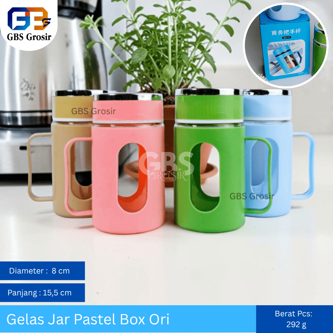 Gelas Jar Pastel Box Ori (60pcs)