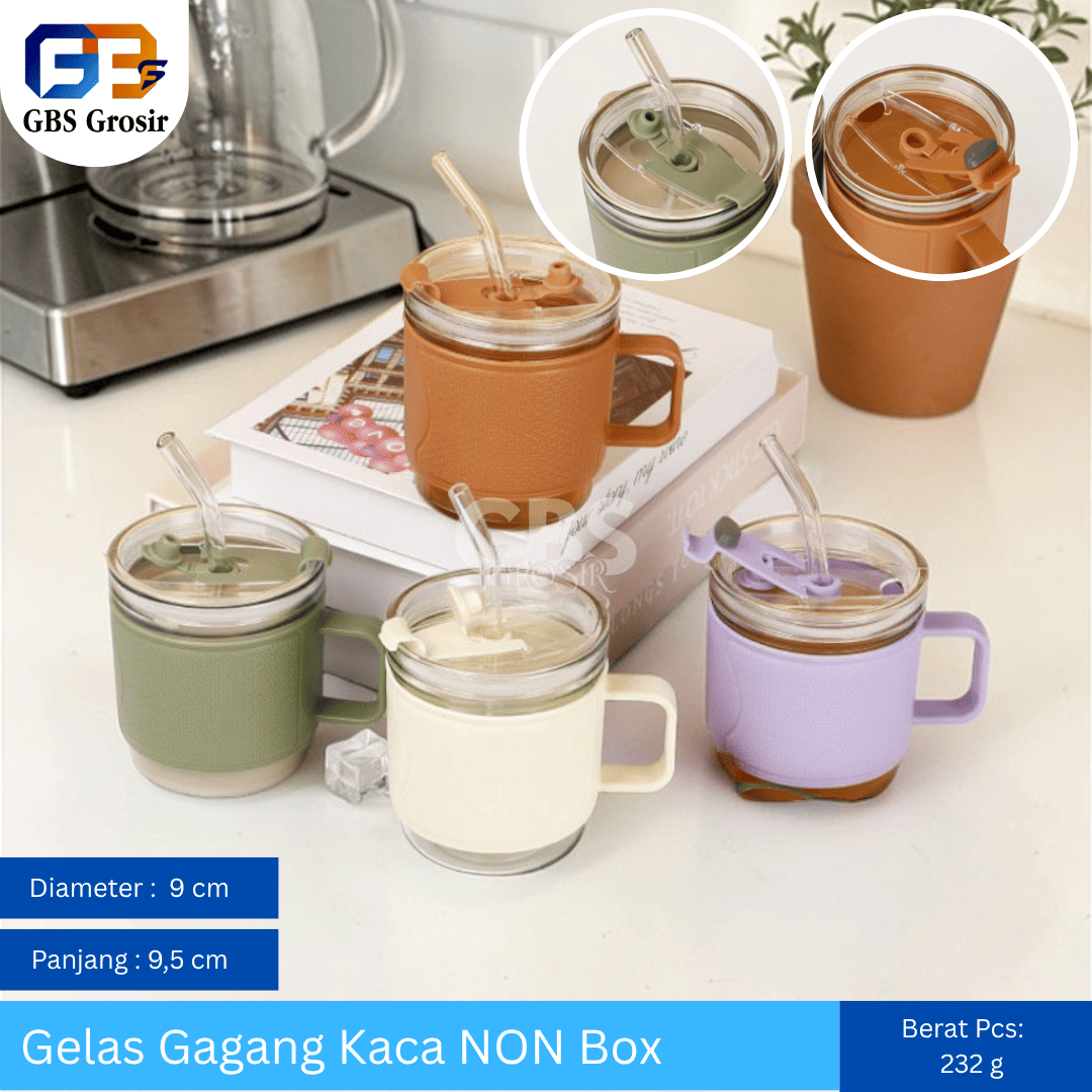Gelas Gagang Kaca NON Box (68 pcs)