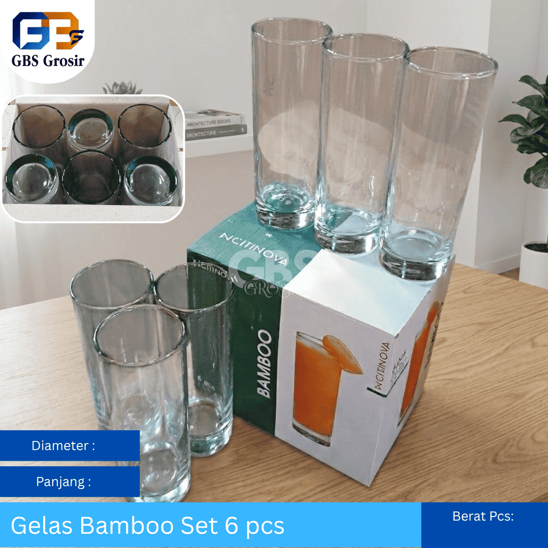 Gelas Bamboo Set 6 Pcs (48pcs)