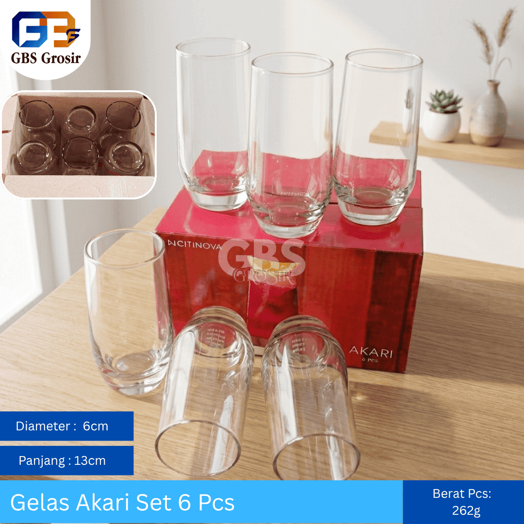 Gelas Akari Set 6 Pcs (48pcs)