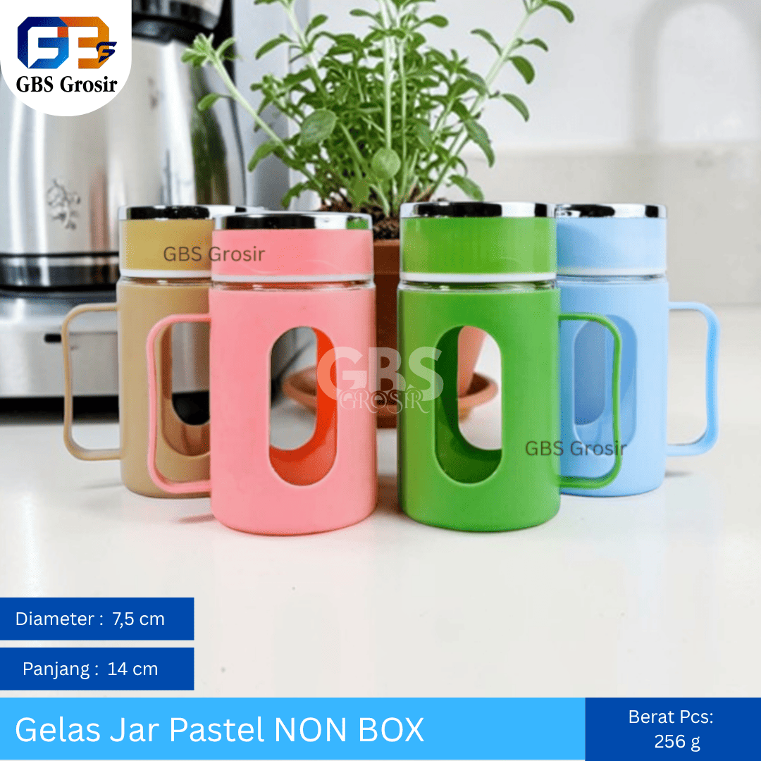 Gelas Jar Pastel NON BOX (60pcs)