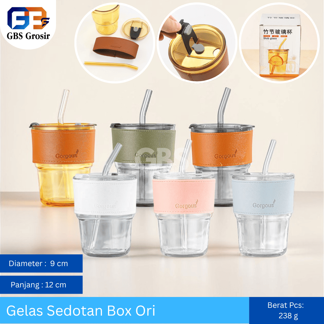 Gelas Sedotan Warna Box Ori (58pcs)