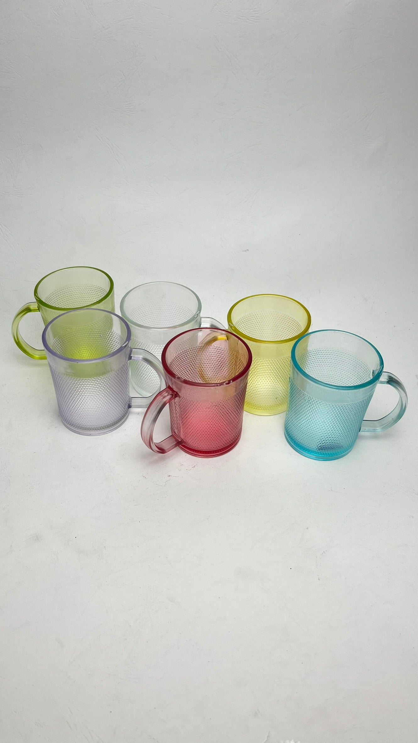 Gelas Selen Gagang Kaca Warna Set 6 Pcs (16set)