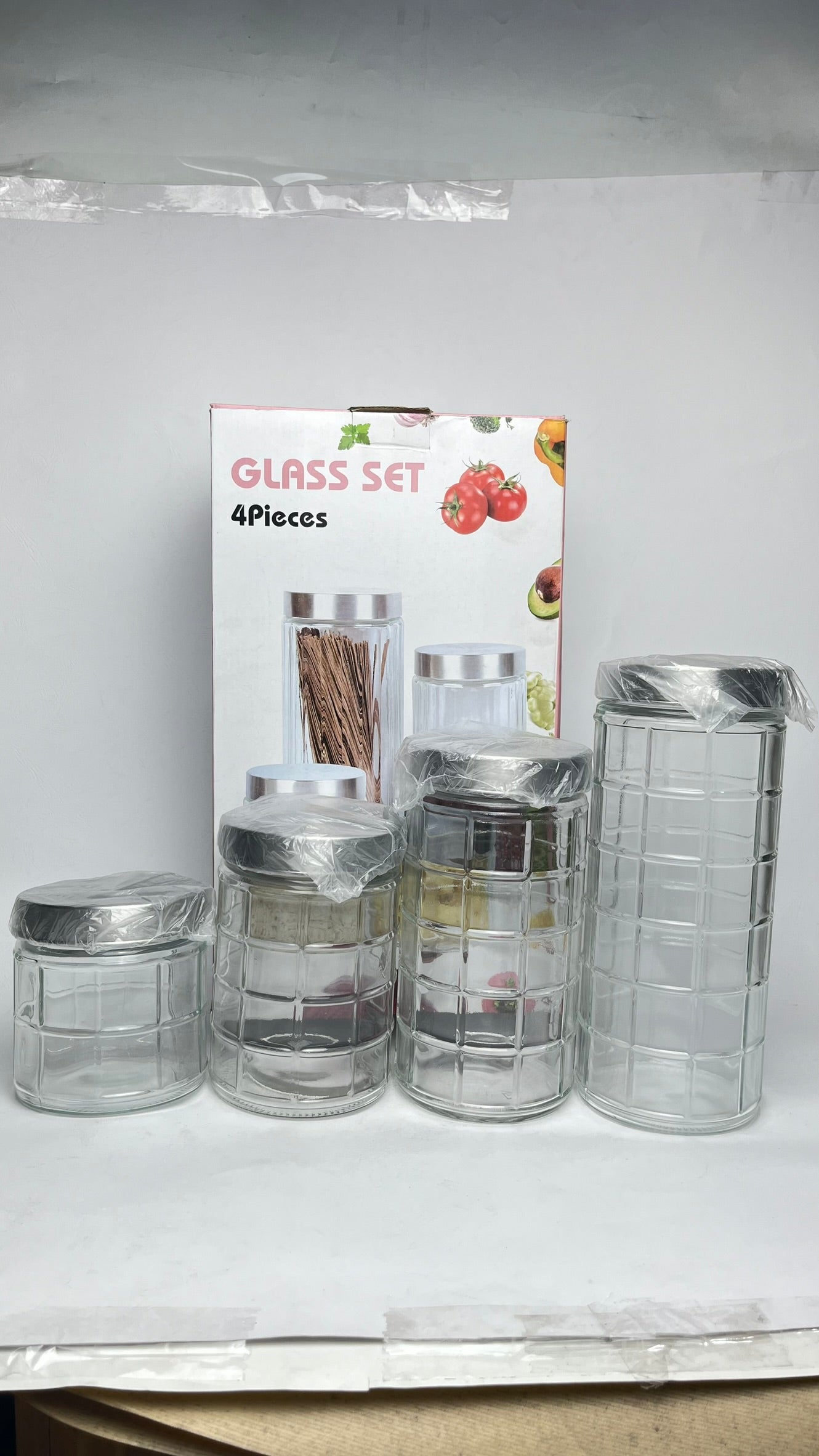 Toples Kaca Diamond Besar NA Set (4pcs)