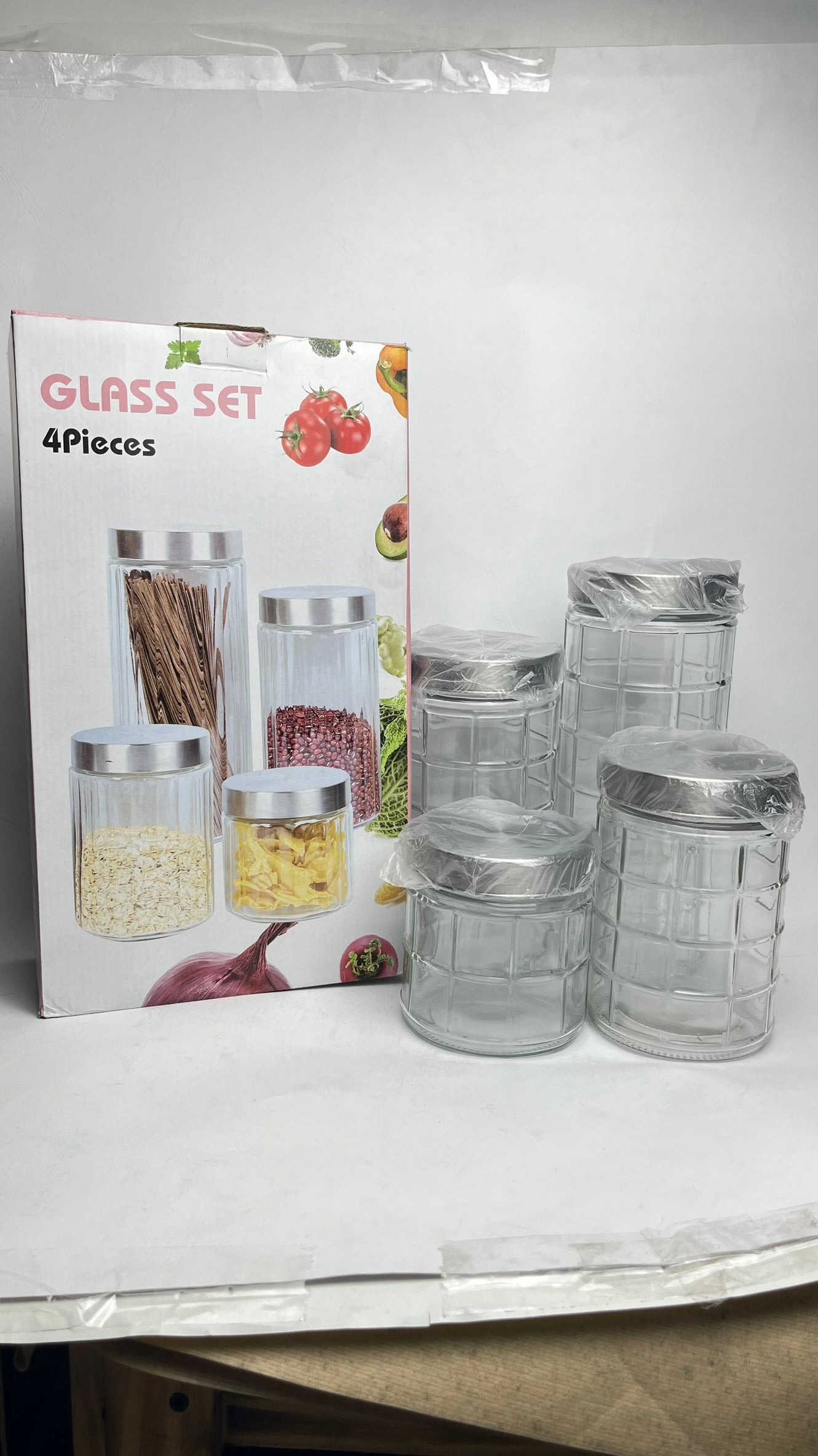 Toples Kaca Diamond Besar NA Set (4pcs)