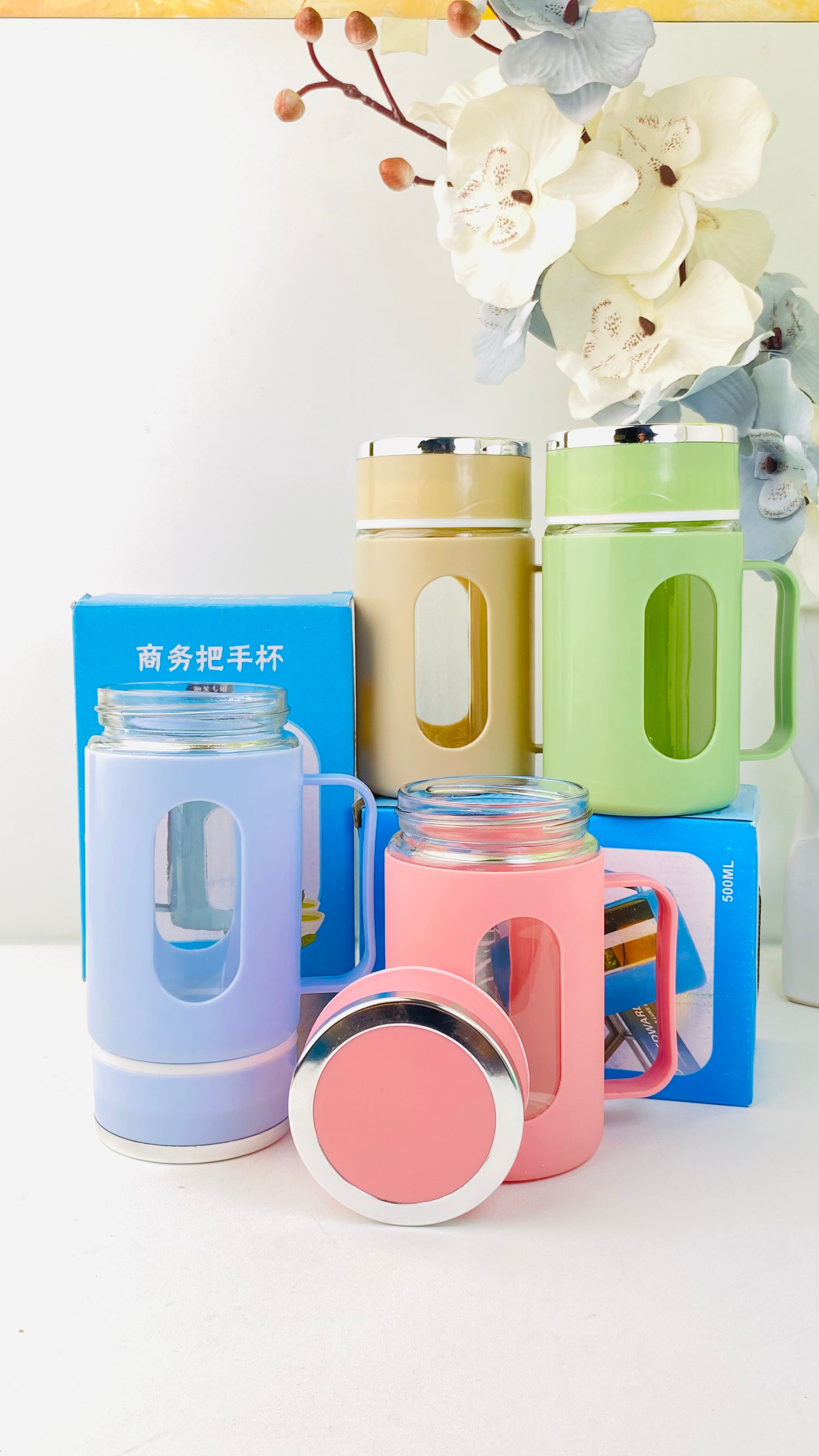 Gelas Jar Pastel Box Ori (60pcs)