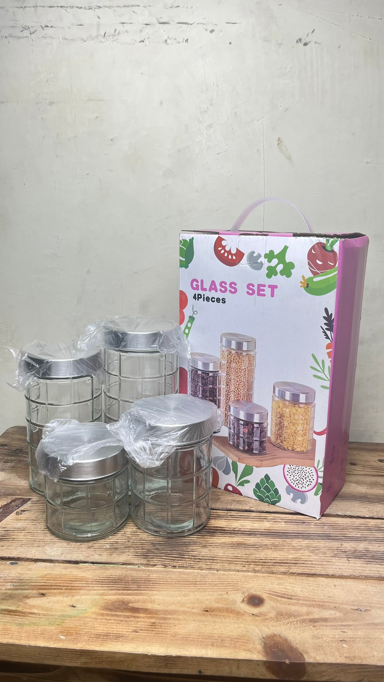 Toples Kaca Diamond Kecil NA Set (12pcs)