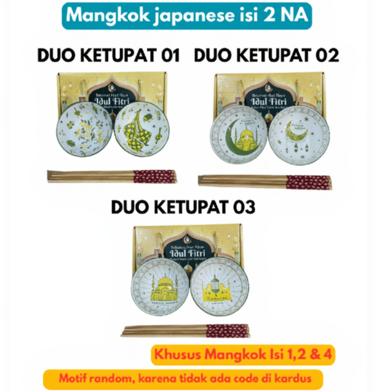 Mangkok Japanese Isi 2 NA Lebaran (50pcs)