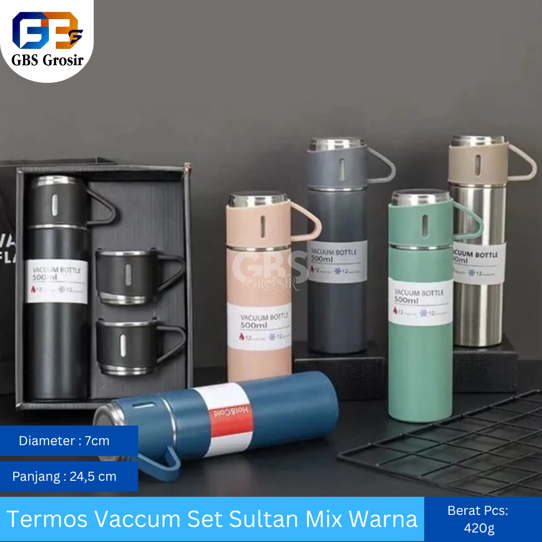 Termos Vaccum Set Sultan Mix Warna (24pcs)