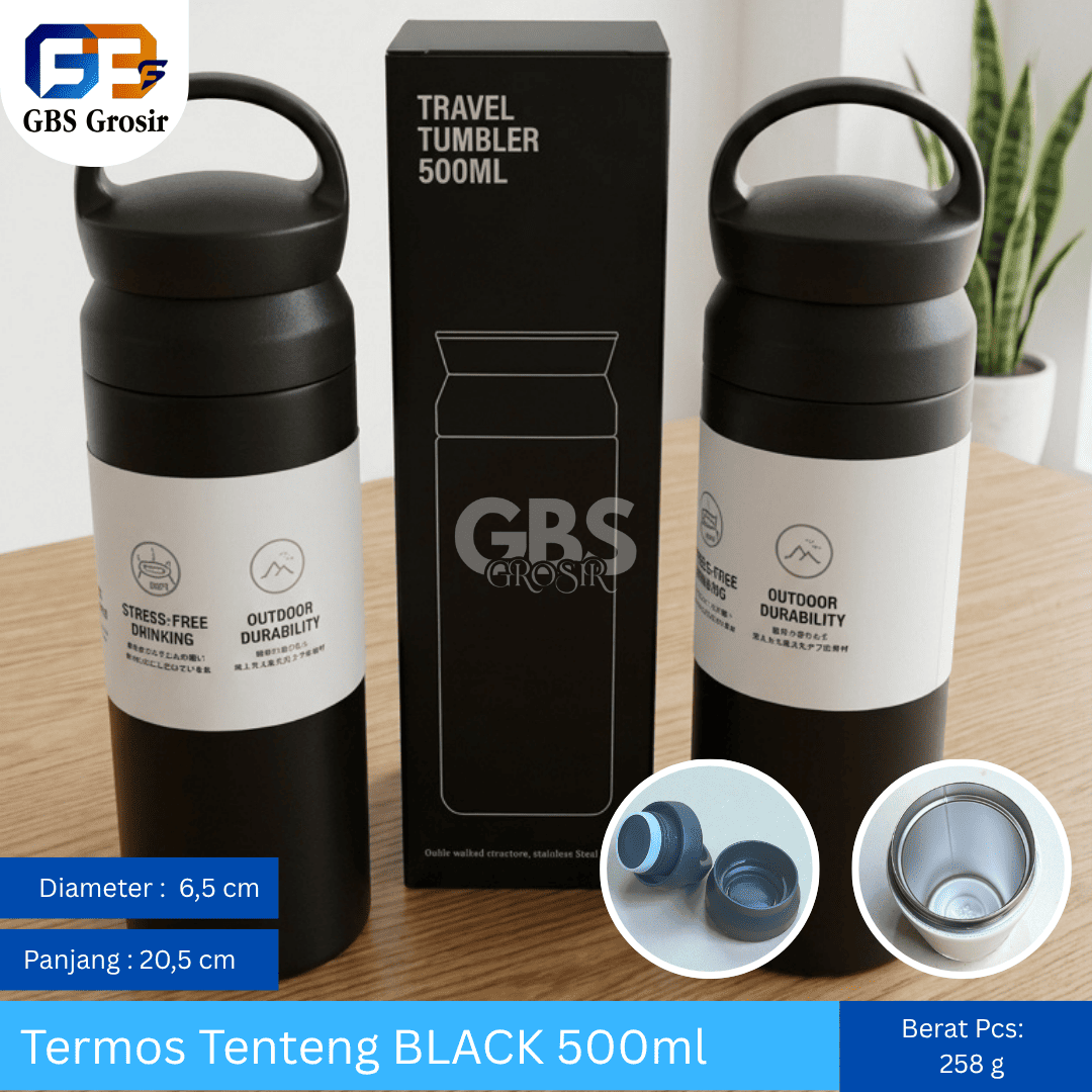 Termos Tenteng BLACK 500ml (50pcs)
