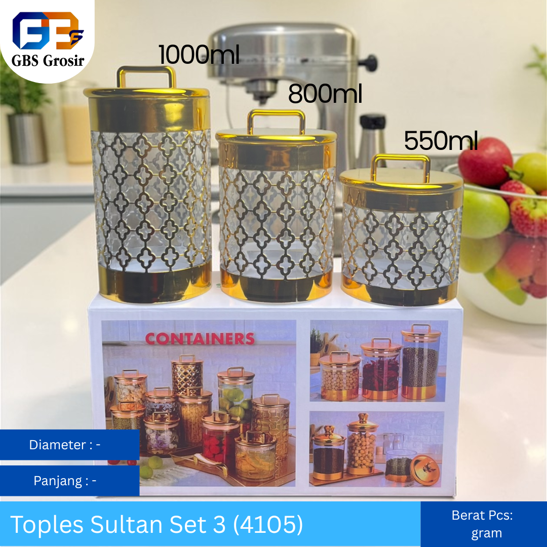 Toples Akrilik Sultan 4105 Set 3 Pcs (24pcs)