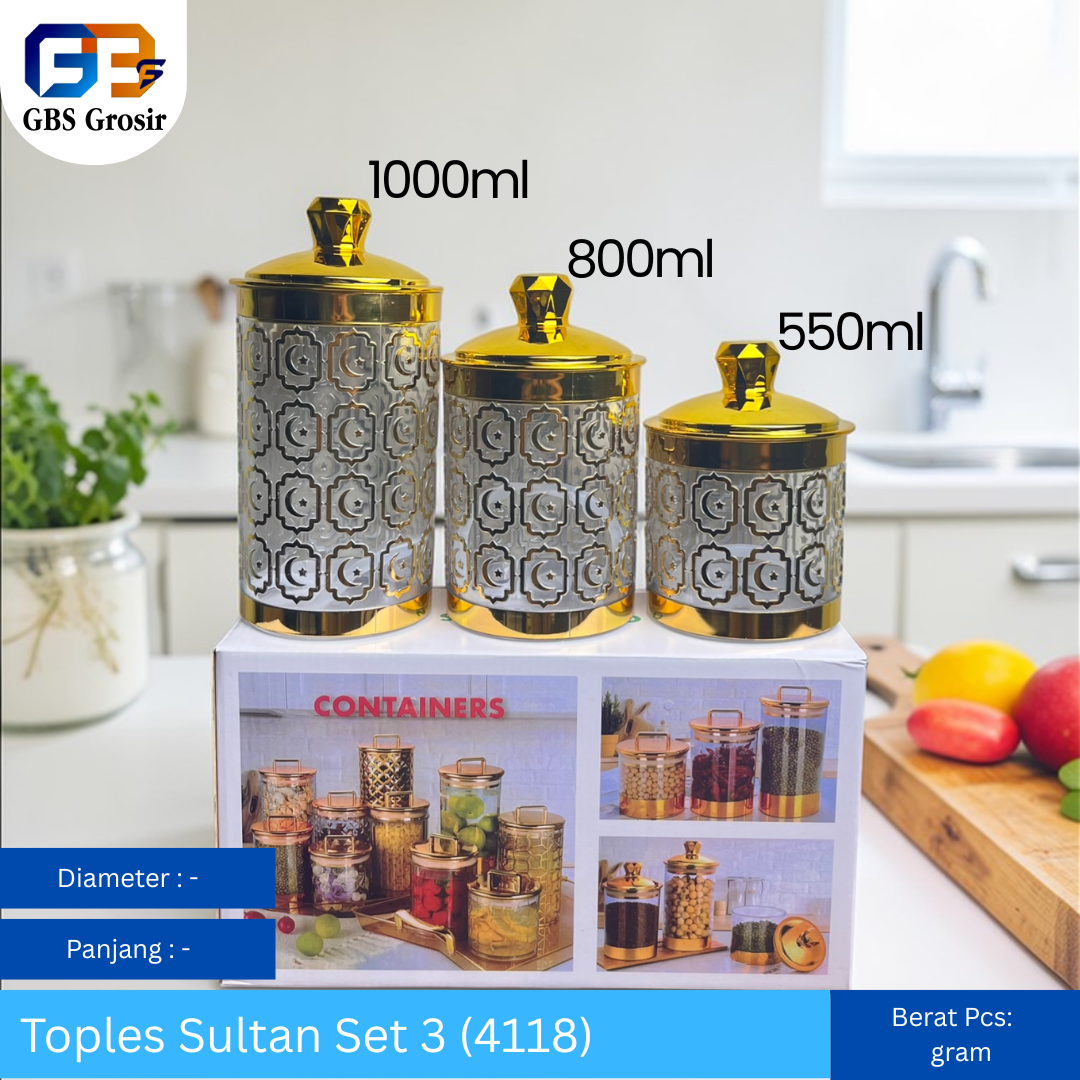 Toples Akrilik Sultan 4118 Set 3 Pcs (24pcs)