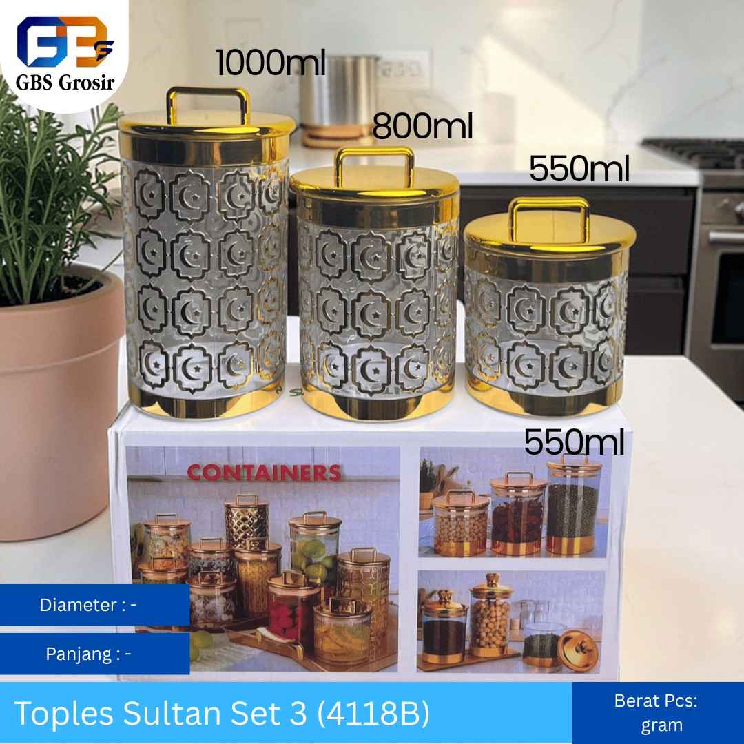 Toples Akrilik Sultan 4118B Set 3 Pcs (24set)