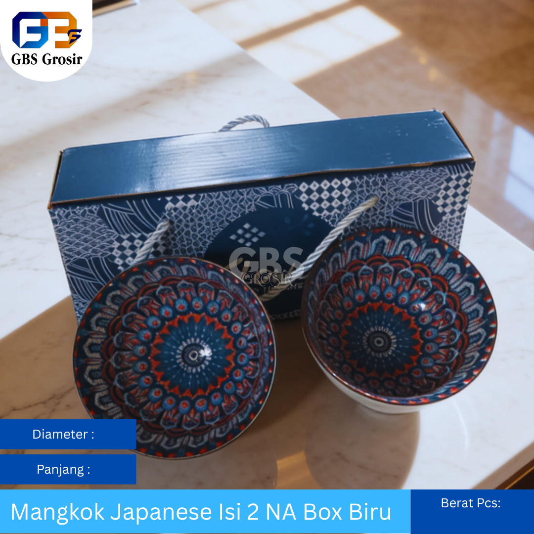 Mangkok Japanese Isi 2 NA Box Biru (50pcs)