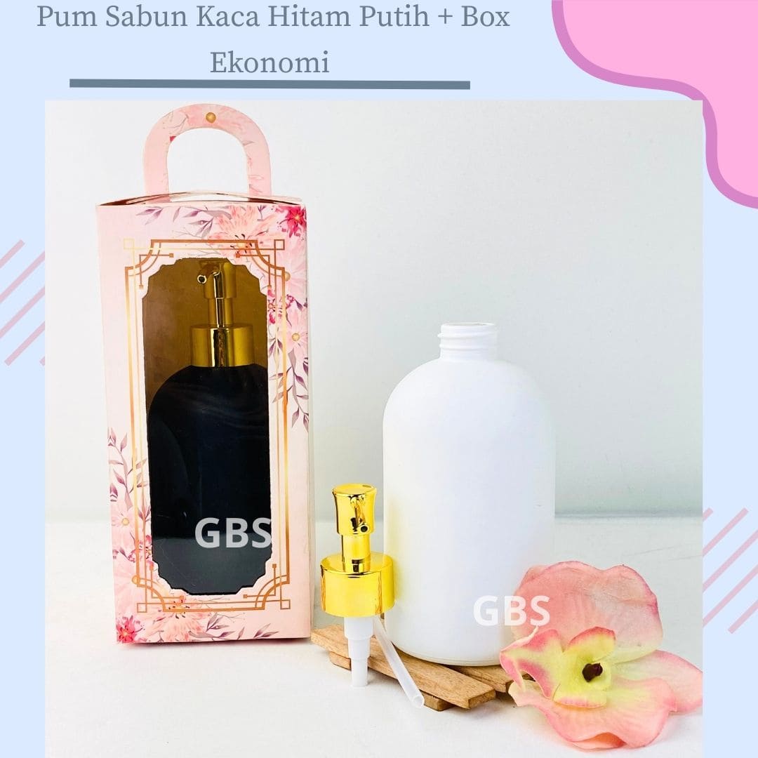 Botol Pump Sabun Hitam Putih + Box Eko 7720
