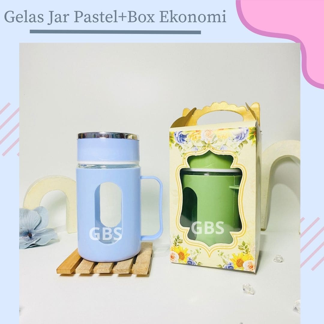 Gelas Jar Pastel Non + Box Eko 101016