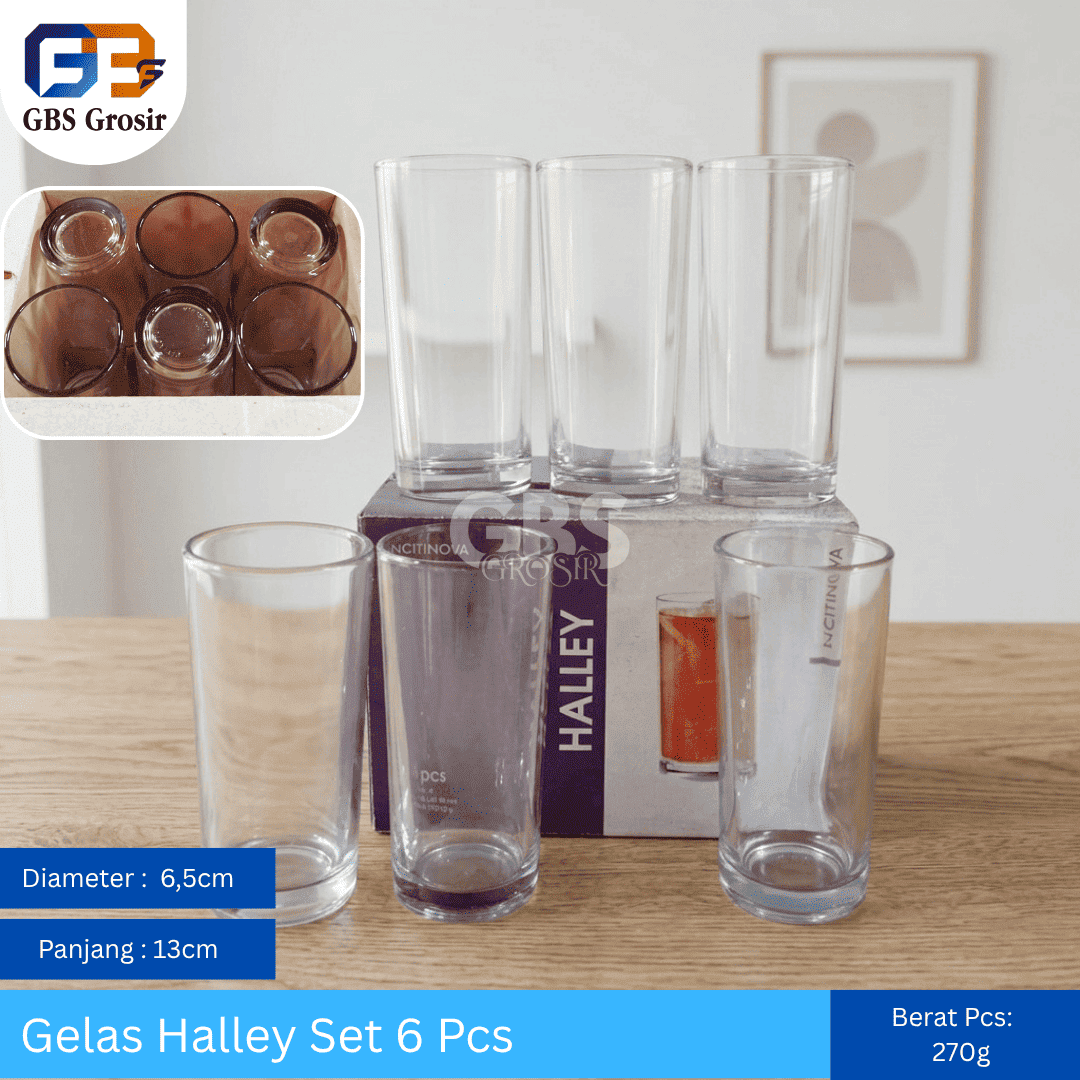 Gelas Halley Set 6 Pcs (48pcs)