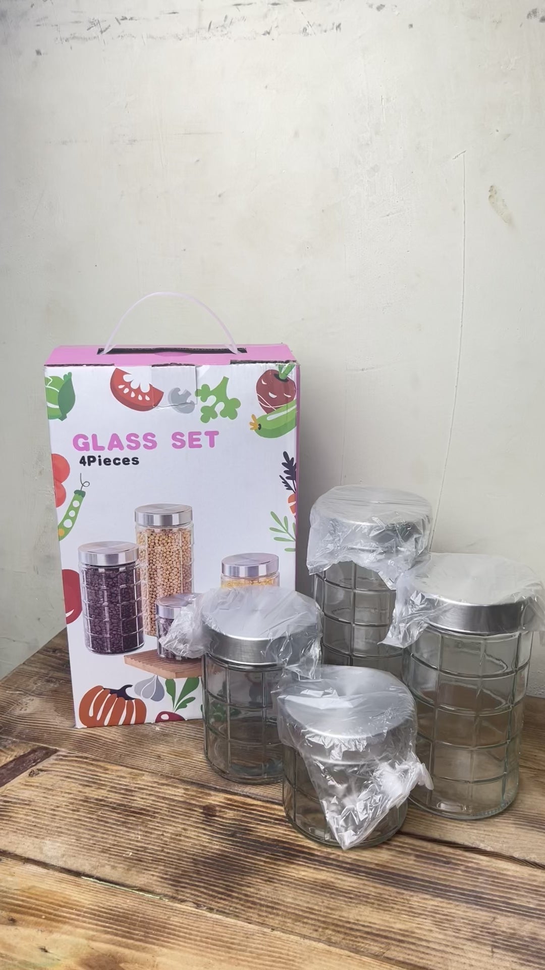 Toples Kaca Diamond Kecil NA Set (12pcs)