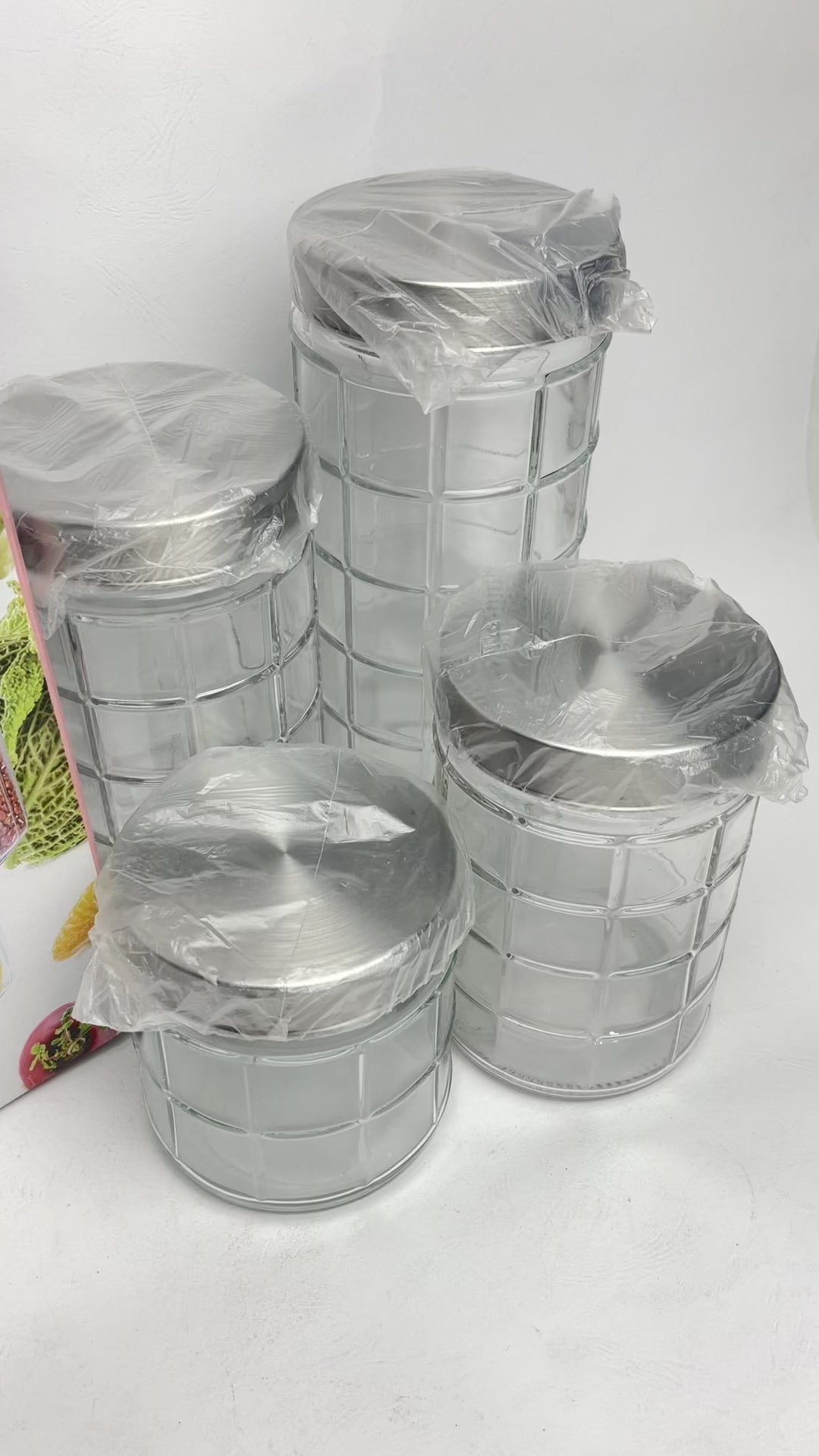 Toples Kaca Diamond Besar NA Set (4pcs)