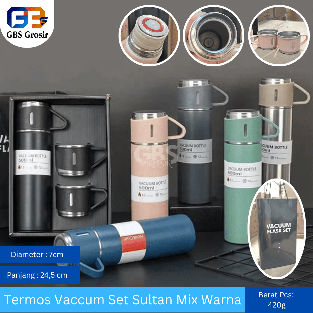 Termos Vaccum Set Sultan Mix Warna (24pcs)